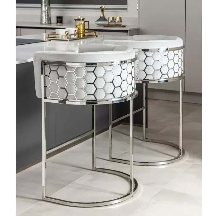 Luxury Hot Selling High Quality Furniture Industrial Metal Bar Chair Velvet Fabric High Stool Chair with Honeycomb Back
Luxury Hot Selling High Quality Furniture Industrial Metal Bar Chair Velvet Fabric High Stool Chair with Honeycomb Back
