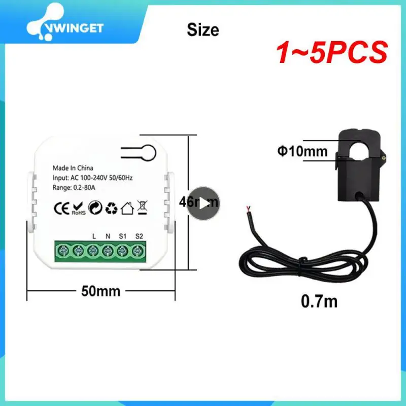 1~5PCS Tuya Smart Life WiFi Digital Energy Meter 80A with Current Transformer Sensor Clamp Power Consumption Monitor 110V 240V
1~5PCS Tuya Smart Life WiFi Digital Energy Meter 80A with Current Transformer Sensor Clamp Power Consumption Monitor 110V 240V