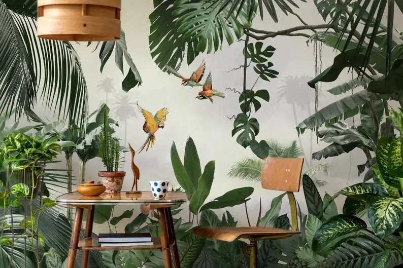 Rainforest Wallpaper- Tropical Wall Mural- Removable- Tropical Forest- Palm Tree- Peel and Stick- Self Adhesive- Living Room Dec
Rainforest Wallpaper- Tropical Wall Mural- Removable- Tropical Forest- Palm Tree- Peel and Stick- Self Adhesive- Living Room Dec