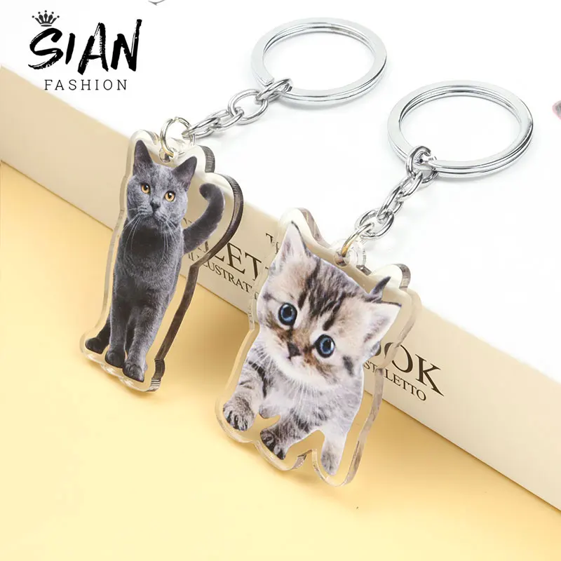 Kawaii Animal Kitten Acrylic Keychain Cute Cat Pet Key Ring Lovely Animal Metal Key Holder Backpack Car Bag Accessories Gifts 
Kawaii Animal Kitten Acrylic Keychain Cute Cat Pet Key Ring Lovely Animal Metal Key Holder Backpack Car Bag Accessories Gifts