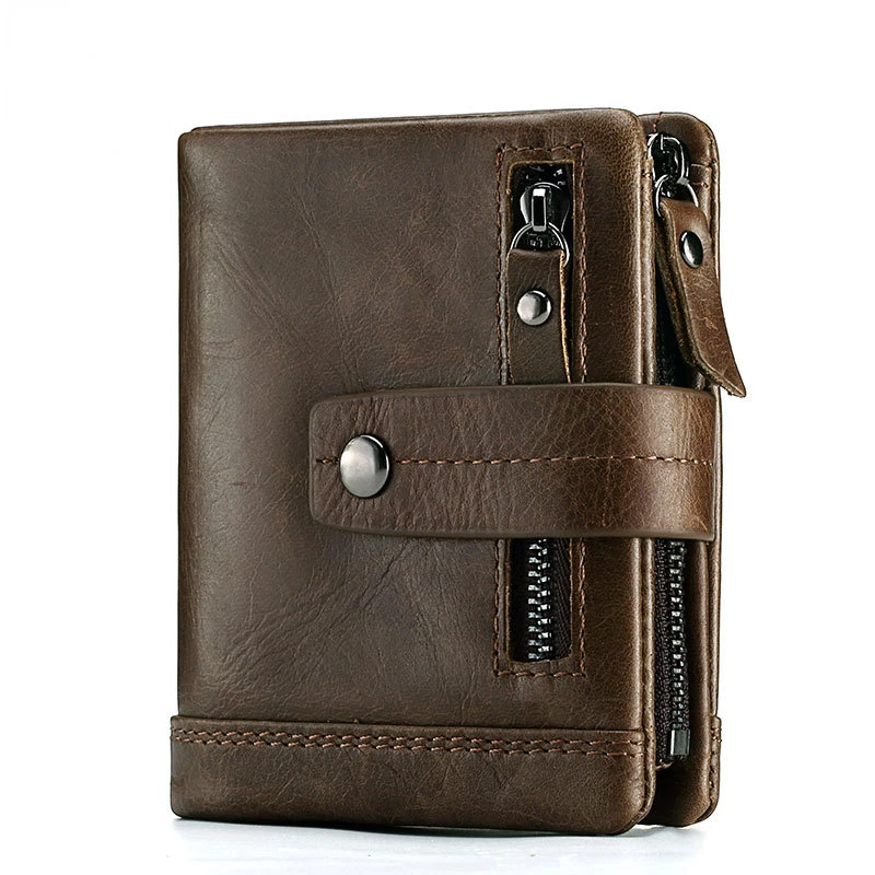 Men's Wallet Genuine Leather RFID Casual Short Wallets with Coin Pocket Zipper Hasp Design Vintage Male Small Purse Card Holder
Men's Wallet Genuine Leather RFID Casual Short Wallets with Coin Pocket Zipper Hasp Design Vintage Male Small Purse Card Holder