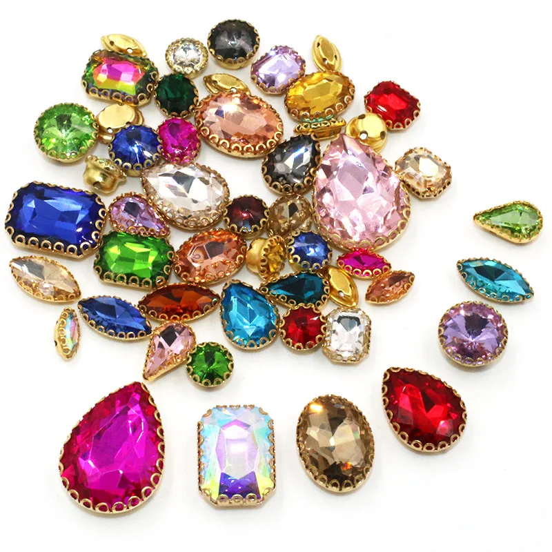 23color 50pcs Mixed Size and Shape Crystal Glass Sew-on Rhinestones with Lace Claw DIY Wedding Dress Decoration Jewelry
23color 50pcs Mixed Size and Shape Crystal Glass Sew-on Rhinestones with Lace Claw DIY Wedding Dress Decoration Jewelry