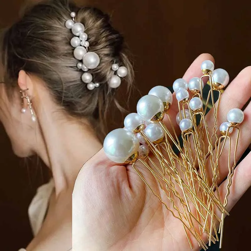 16Pcs Women Pearl Hairpins Stick Wedding Bridal Crystal Pearl Combs U Shaped Hair Clip Barrettes Hair Accessories Wholesale
16Pcs Women Pearl Hairpins Stick Wedding Bridal Crystal Pearl Combs U Shaped Hair Clip Barrettes Hair Accessories Wholesale