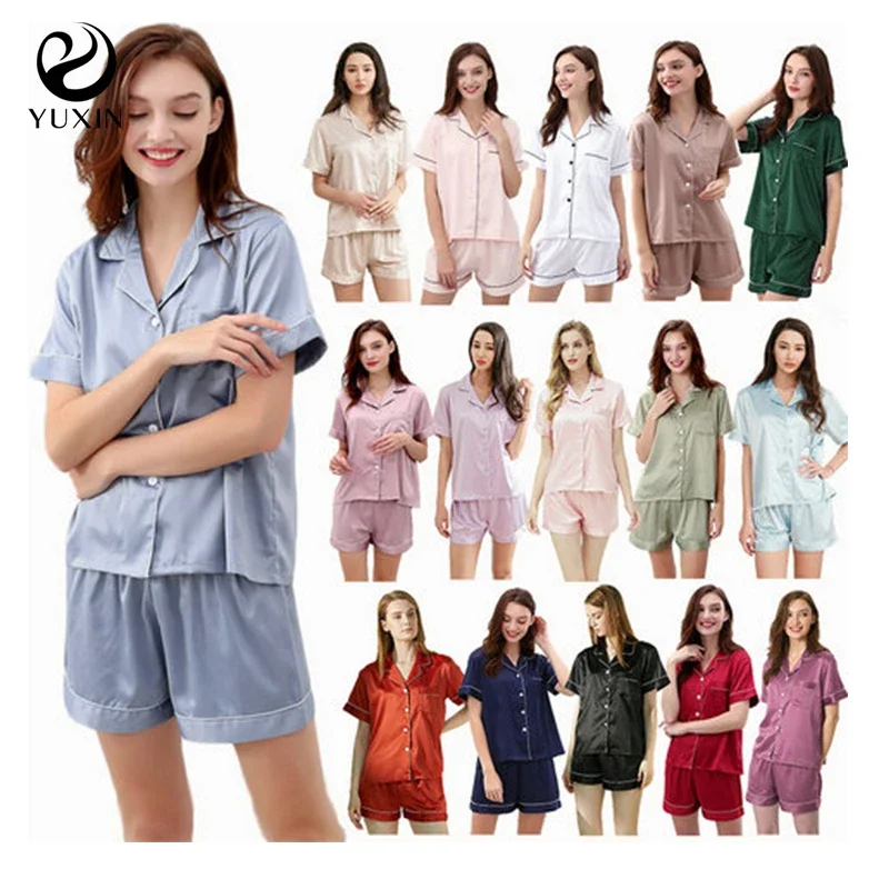 Высококачественная атласная пижама, Дамская пижама, Китайская дешевая шелковая пижама, комплект для женщин, пижама с v-образным вырезом, пижамный комплект из 2 предметов 
Высококачественная атласная пижама, Дамская пижама, Китайская дешевая шелковая пижама, комплект для женщин, пижама с v-образным вырезом, пижамный комплект из 2 предметов