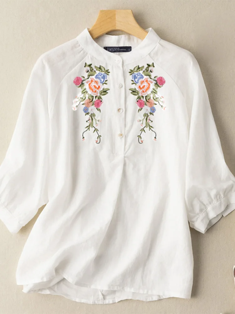 2022 Elegant Embroidery Blouse ZANZEA Summer Women O Neck Shirt Floral Tops Tunic Casual Solid Short Sleeve Baggy Ladies Blusas
2022 Elegant Embroidery Blouse ZANZEA Summer Women O Neck Shirt Floral Tops Tunic Casual Solid Short Sleeve Baggy Ladies Blusas
