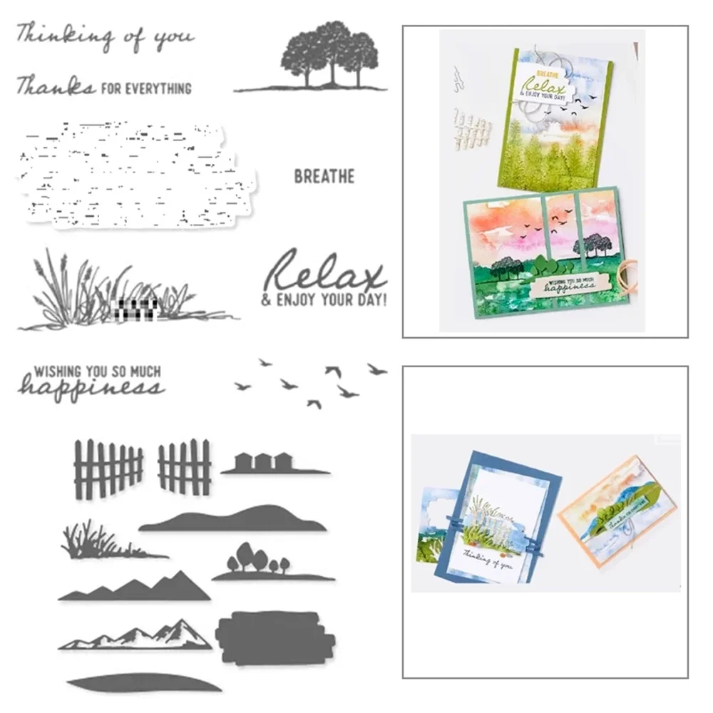 Distant Mountains Clear Stamps And Metal Cutting Dies For Decorating Diy Paper Cards Scrapbook Embossing Template Crafts New
Distant Mountains Clear Stamps And Metal Cutting Dies For Decorating Diy Paper Cards Scrapbook Embossing Template Crafts New