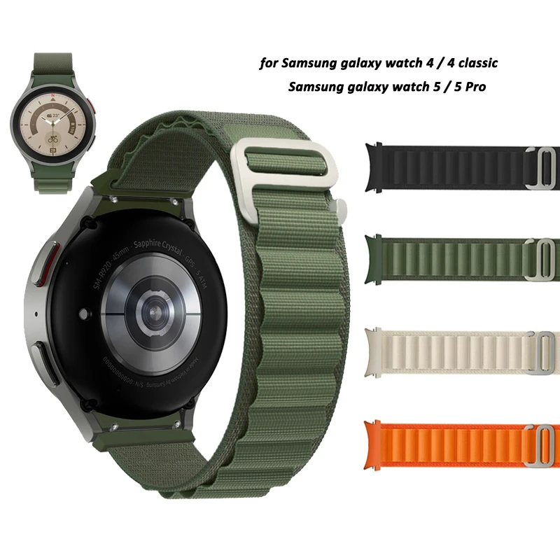 Nylon Strap Alpine Loop Band Bracelet for Samsung Galaxy Watch 5 40mm 44mm / Watch5 Pro 45mm / Watch4 Classic No Gaps Correa
Nylon Strap Alpine Loop Band Bracelet for Samsung Galaxy Watch 5 40mm 44mm / Watch5 Pro 45mm / Watch4 Classic No Gaps Correa