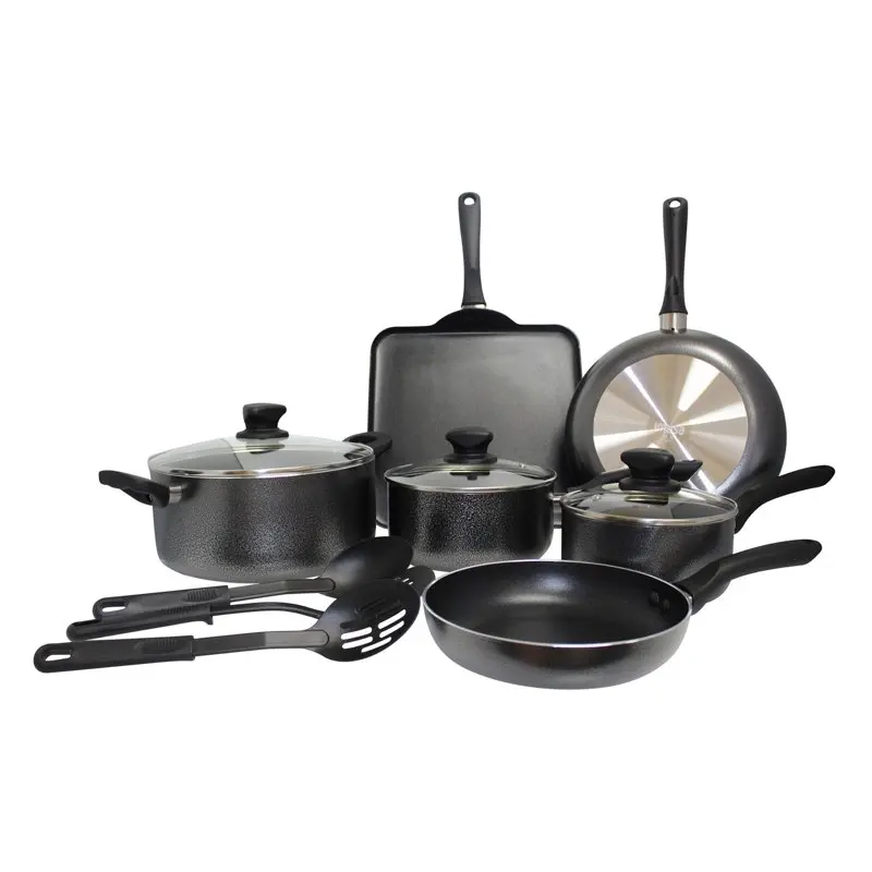 

12PC Hammered Nonstick Charcoal Cookware Set Cookware Set Cooking Pots and Pans Set Include Frying Pans