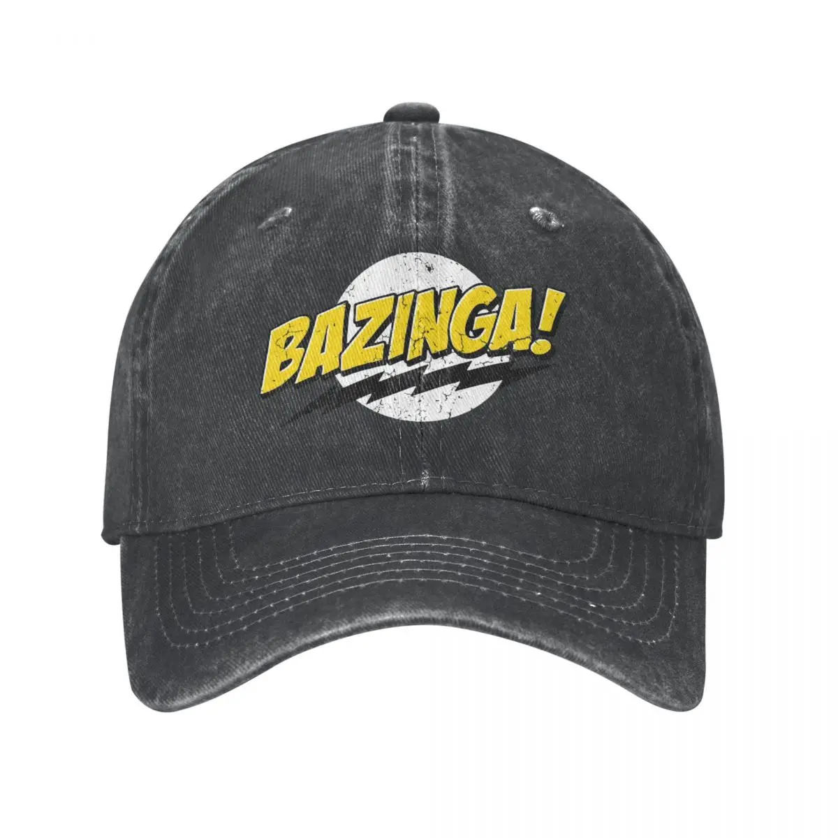 

Classic Bazinga The Big Bang Theory Baseball Caps Unisex Distressed Washed Cap Sheldon Cooper Geek TBBT Outdoor Running Caps Hat