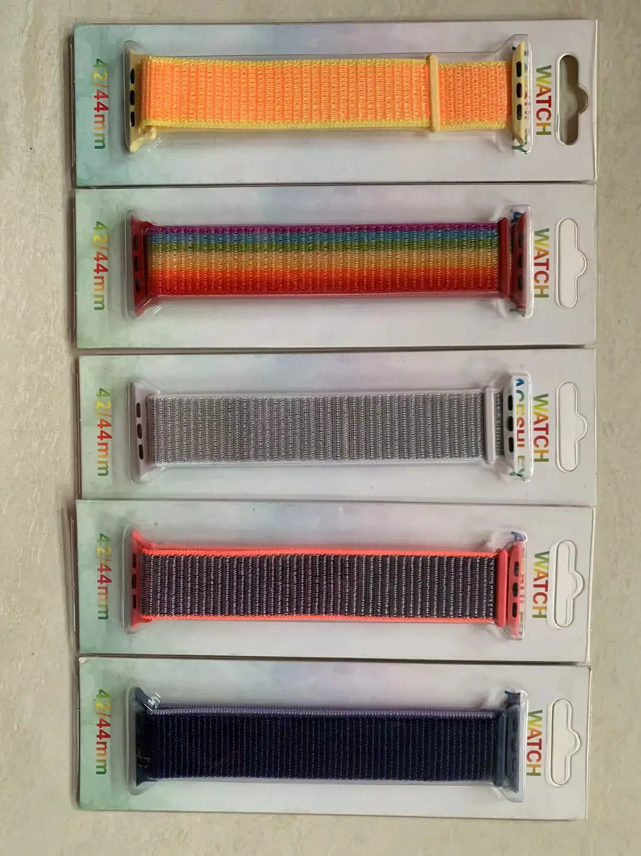 Nylon Strap for Apple Watch Bands Series 7/6/5/4/2/1 SE, 5 Colors in Stock for 38MM 42MM 40MM 44MM 41MM 45MM with Box Packages
Nylon Strap for Apple Watch Bands Series 7/6/5/4/2/1 SE, 5 Colors in Stock for 38MM 42MM 40MM 44MM 41MM 45MM with Box Packages