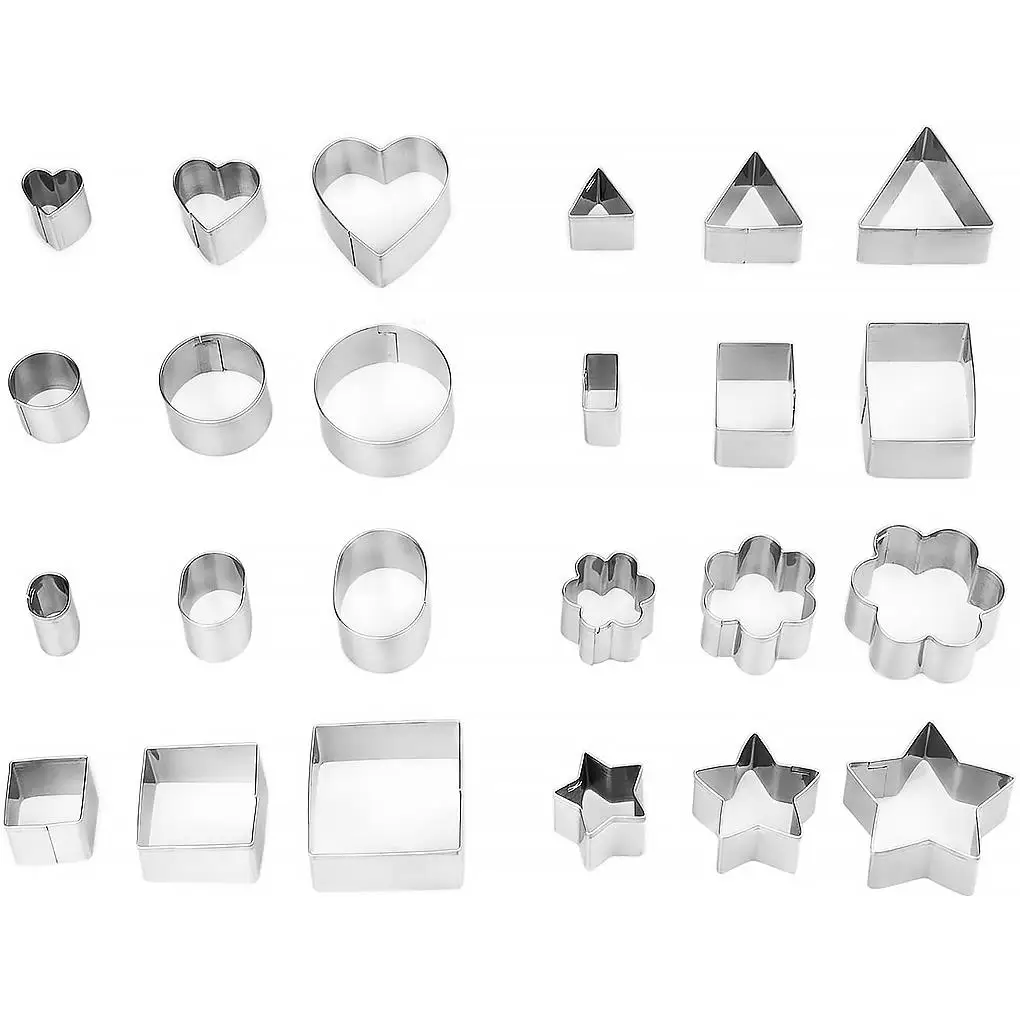24 Pcs Biscuit Mold Caramel Cake Home Cooking Baking Cookie Slicer Stainless Steel Pastry Dessert Mould
24 Pcs Biscuit Mold Caramel Cake Home Cooking Baking Cookie Slicer Stainless Steel Pastry Dessert Mould
