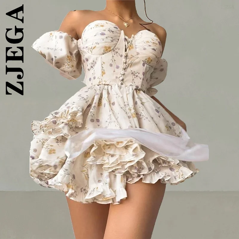 Zjega New Dress Women Leisure Women's Dress Ruffle Sexy Puff Sleeve Mini Dress Simple Stylish Clothing Female Vestidos
Zjega New Dress Women Leisure Women's Dress Ruffle Sexy Puff Sleeve Mini Dress Simple Stylish Clothing Female Vestidos