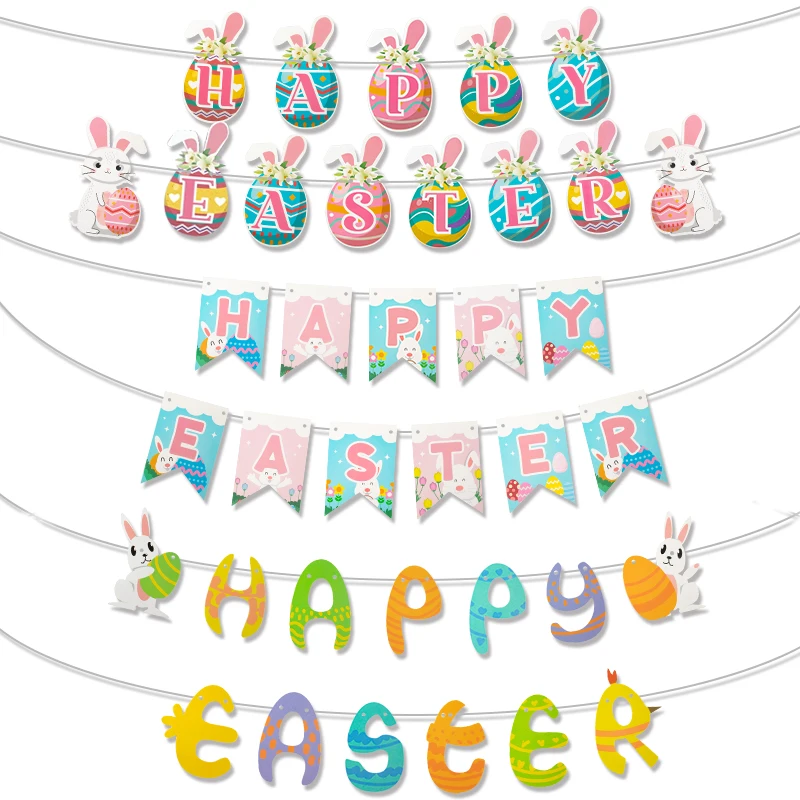 Colorful Happy Easter Banner Bunny Egg Hanging Bunting Garland Flags Spring Easter Decoration for the Home Easter Party Supplies
Colorful Happy Easter Banner Bunny Egg Hanging Bunting Garland Flags Spring Easter Decoration for the Home Easter Party Supplies