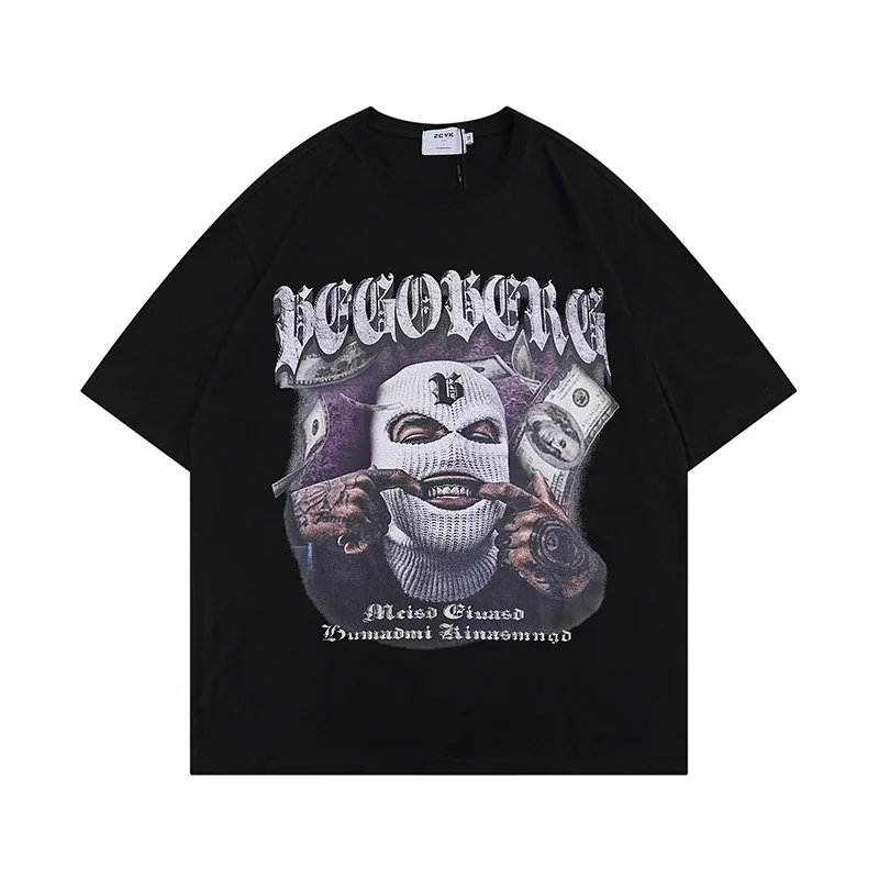 New Cotton High Street Short Sleeve West Coast Dollar Vintage T-shirt Youth Hip Hop Casual Oversized Men's and Women's Top
New Cotton High Street Short Sleeve West Coast Dollar Vintage T-shirt Youth Hip Hop Casual Oversized Men's and Women's Top