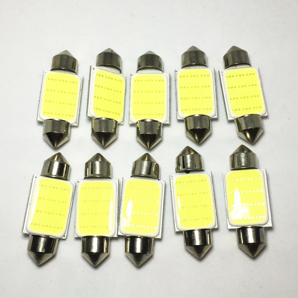 

20pcs C10W C5W LED COB Festoon 31mm 36mm 39mm 41mm 12V White bulbs for cars License plate Interior Reading Light 6500K 12SMD