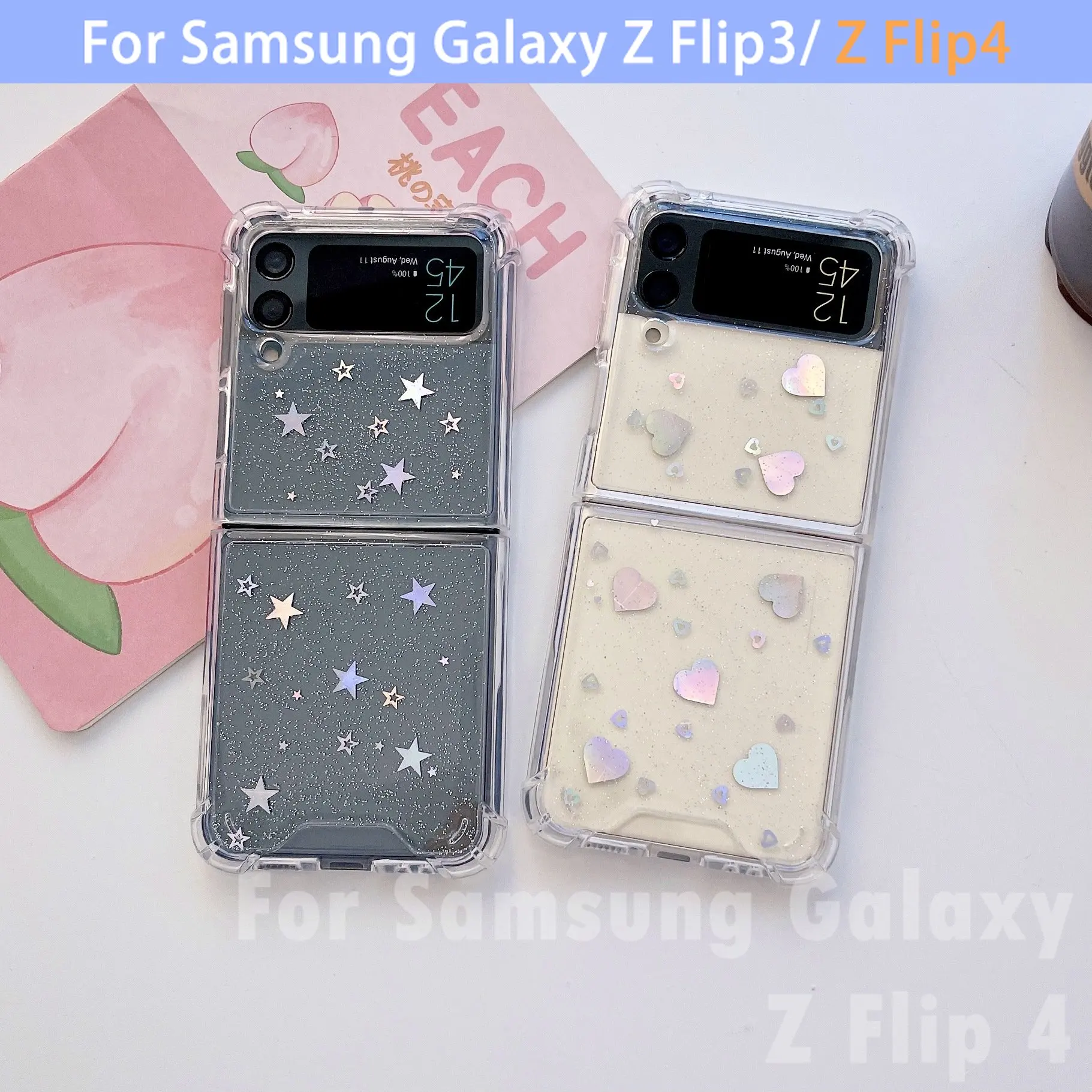 For Samsung Galaxy Z Flip3 Case Z Flip4 Case, TPU Material Transparent Cover, Anti-Fall Phone Case Cute Case for Girls
For Samsung Galaxy Z Flip3 Case Z Flip4 Case, TPU Material Transparent Cover, Anti-Fall Phone Case Cute Case for Girls