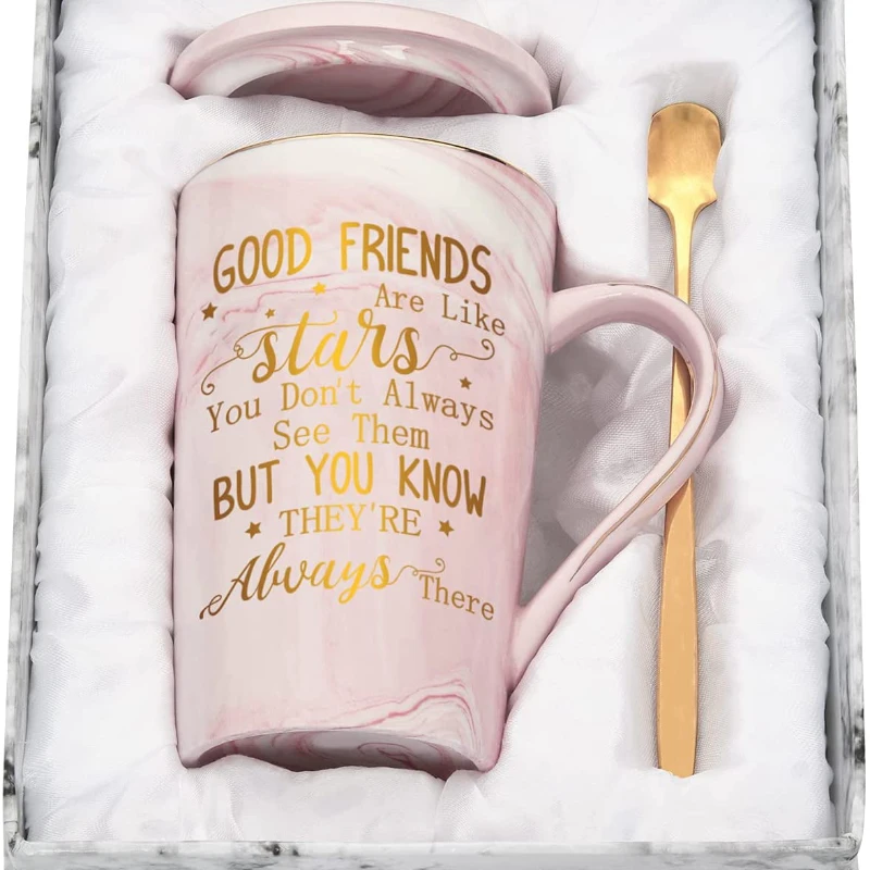 Mug for Best Friend Birthday Gift, Friends Are Like Stars, 14 fl oz Pink Ceramic Cup
Mug for Best Friend Birthday Gift, Friends Are Like Stars, 14 fl oz Pink Ceramic Cup