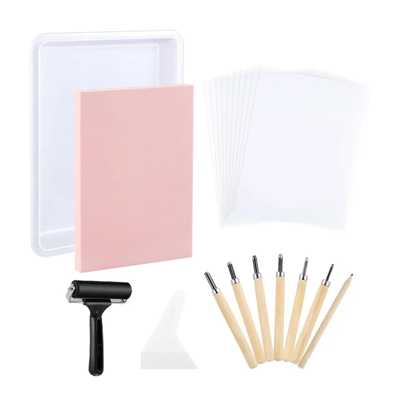 21 Pieces Block Printing Starter Tool Kit Rubber Stamp Making Kit With Stamp Block, For Stamp Carving And Printmaking
21 Pieces Block Printing Starter Tool Kit Rubber Stamp Making Kit With Stamp Block, For Stamp Carving And Printmaking