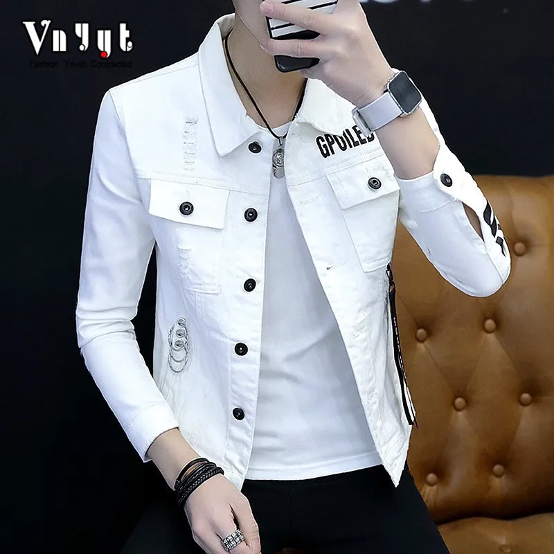 Wholesale 2021 Men's Handsome Denim Jacket Men Slim Cowboy Clothing Spring Autumn Hip Hop Washing Men's Letter Printed Coat
Wholesale 2021 Men's Handsome Denim Jacket Men Slim Cowboy Clothing Spring Autumn Hip Hop Washing Men's Letter Printed Coat