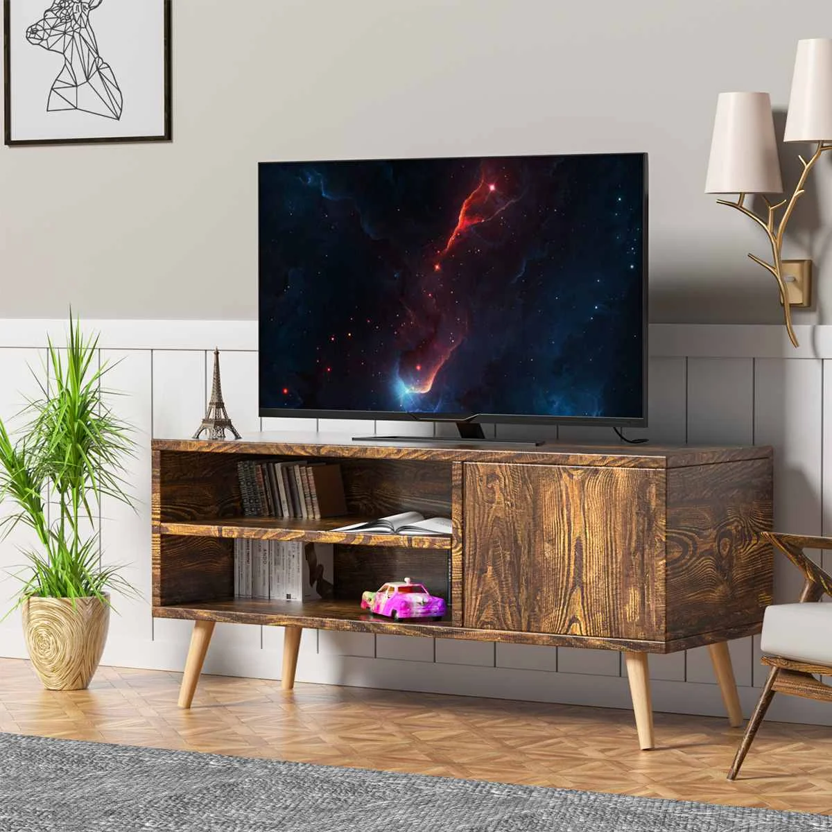 TV Stand for 50 Inch TV Retro Storage Cabinet Medieval Modern Style TV Console with Cabinet Wooden Media Console for Livingroom
TV Stand for 50 Inch TV Retro Storage Cabinet Medieval Modern Style TV Console with Cabinet Wooden Media Console for Livingroom
