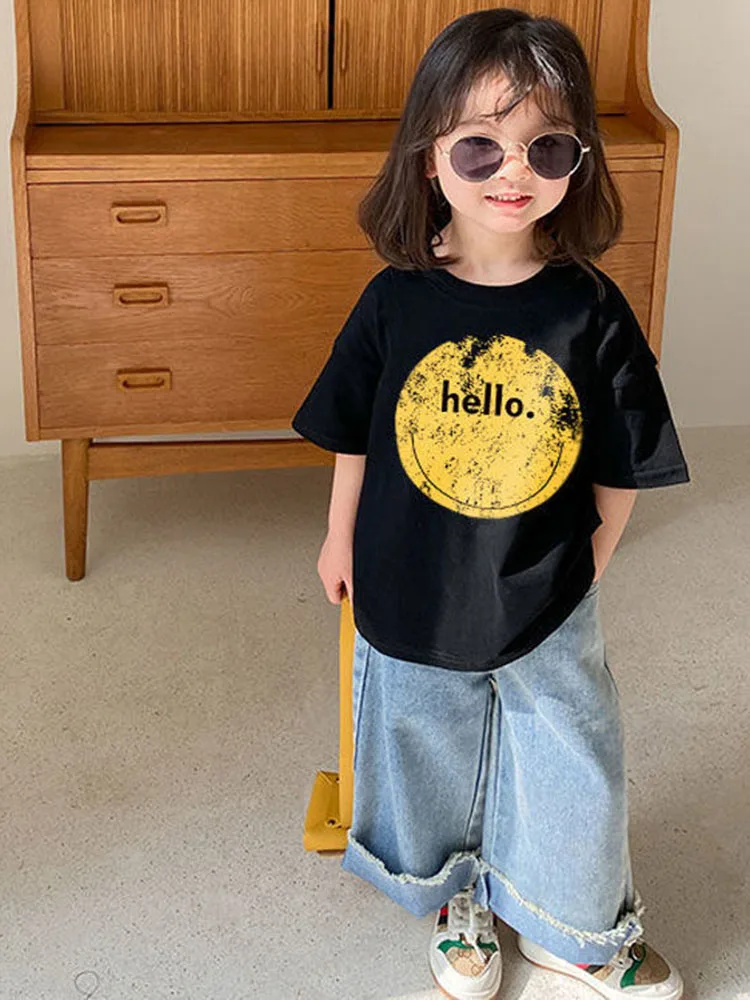 100% Cotton Short-sleeved T-shirt Girls' Clothing Summer Girls Big Children's Bottoming Shirts Children's Tops Trendy Tops
100% Cotton Short-sleeved T-shirt Girls' Clothing Summer Girls Big Children's Bottoming Shirts Children's Tops Trendy Tops