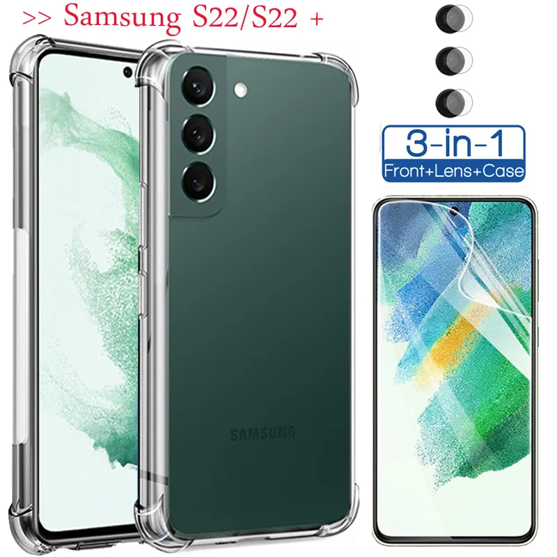 Silicone Case For Samsung Galaxy S22 Case+Hydrogel Samsung S22 plus + Shockproof Transparent Cover Case Samsung Galaxy S22 Ultra
Silicone Case For Samsung Galaxy S22 Case+Hydrogel Samsung S22 plus + Shockproof Transparent Cover Case Samsung Galaxy S22 Ultra
