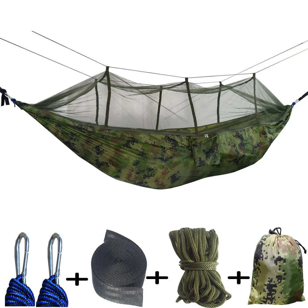 Outdoor Hammock with Mosquito Net 210T Nylon Double Anti-mosquito Parachute Cloth Aerial Camping Tent Dropshipping
Outdoor Hammock with Mosquito Net 210T Nylon Double Anti-mosquito Parachute Cloth Aerial Camping Tent Dropshipping