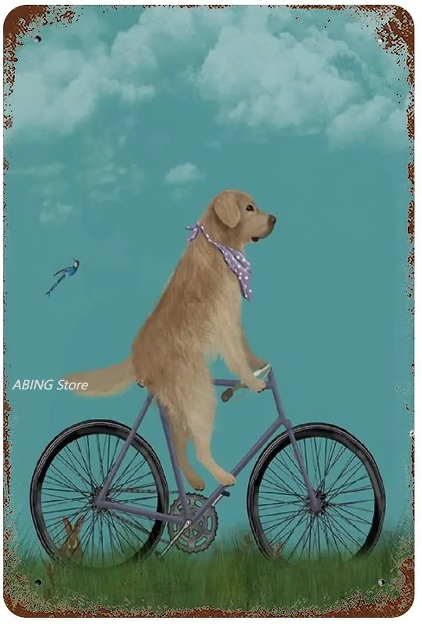 Bicycle Golden Retriever Gift Classic Retro Wall Decor Corridor Metal Tin Sign Art Poster
Bicycle Golden Retriever Gift Classic Retro Wall Decor Corridor Metal Tin Sign Art Poster