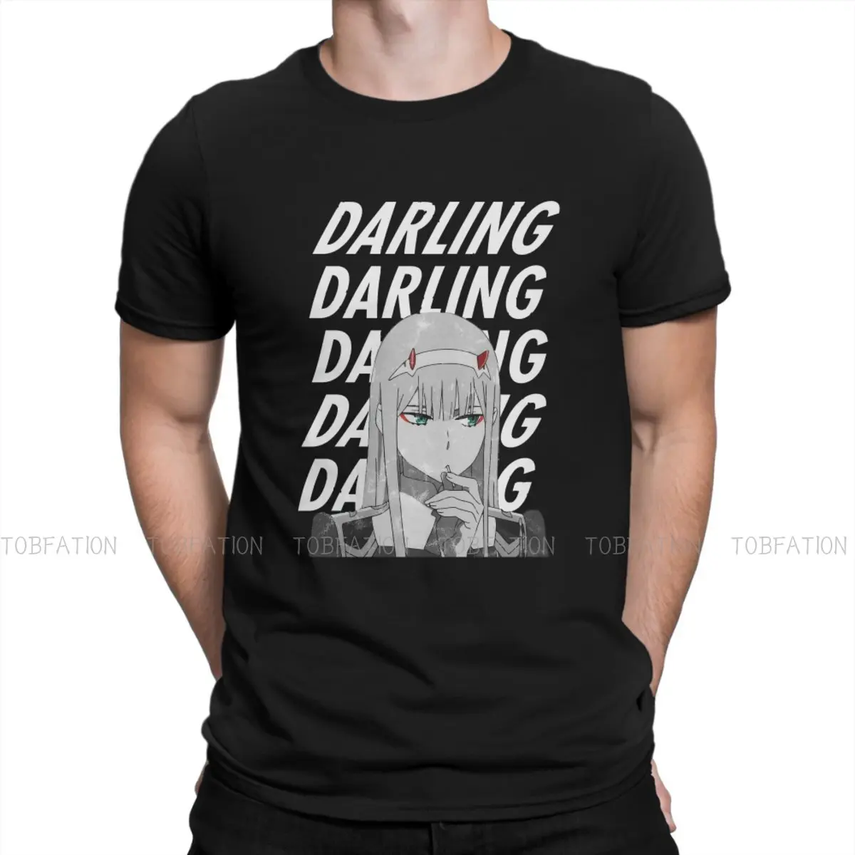 

DARLING in the FRANXX HIRO Anime Zero Two Cute T Shirt Classic Punk Summer Loose Cotton Men's Clothing Harajuku Crewneck TShirt