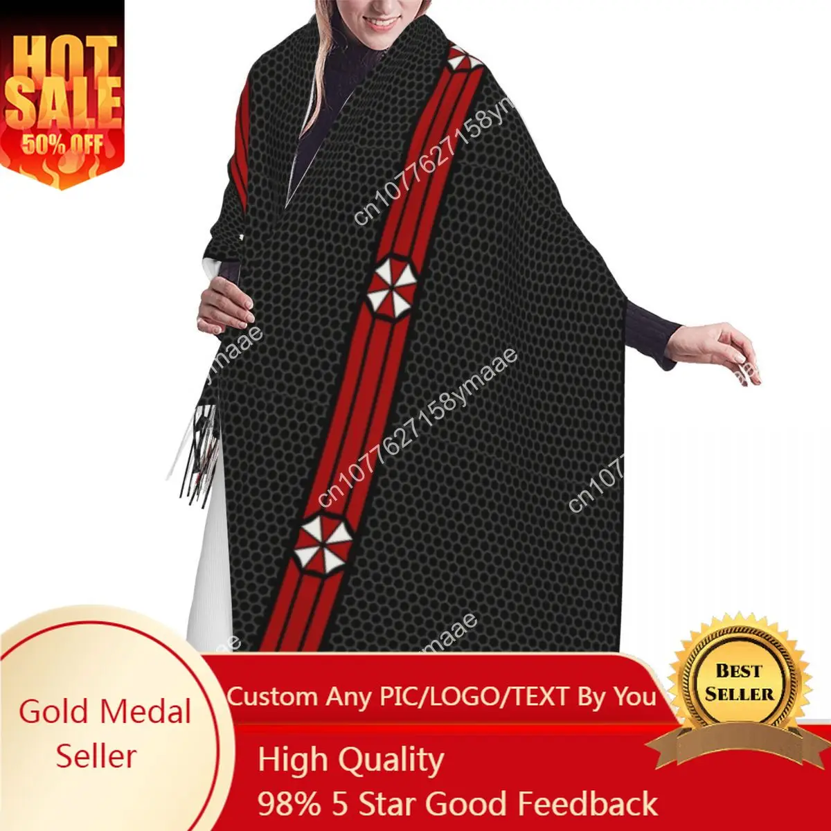 Custom Female Long Corporations Umbrella Versatile Scarves Women Winter Thick Warm Tassel Shawl Wraps Video Game Cosplay Scarf
Custom Female Long Corporations Umbrella Versatile Scarves Women Winter Thick Warm Tassel Shawl Wraps Video Game Cosplay Scarf