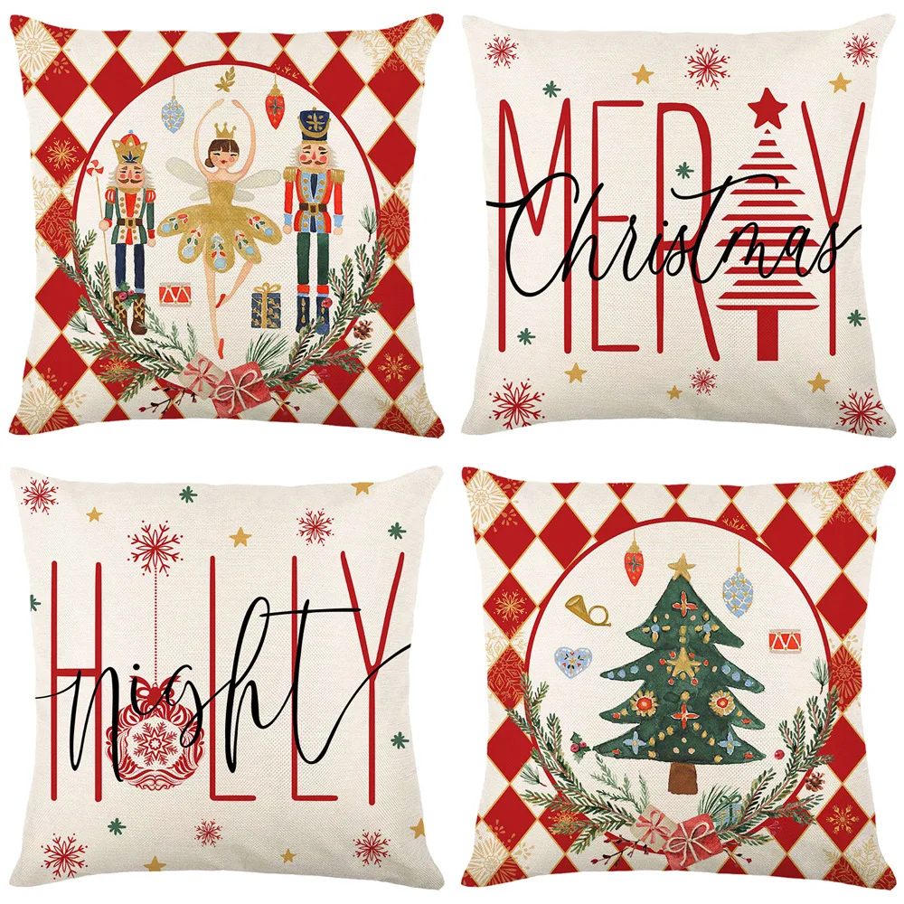 45cmx45cm Christmas Letter Printing Living Room Pillowcase Nutcracker Xmas Tree Pillow Cover Merry Christmas Decor Cushion Cover 
45cmx45cm Christmas Letter Printing Living Room Pillowcase Nutcracker Xmas Tree Pillow Cover Merry Christmas Decor Cushion Cover