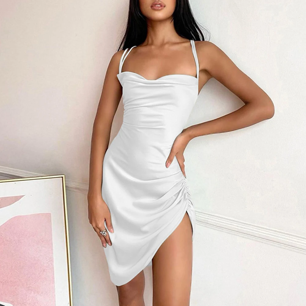 Women Strap Short Dress Ruched Lace Up Cross Bandage Backless Bodycon Sexy Party
Women Strap Short Dress Ruched Lace Up Cross Bandage Backless Bodycon Sexy Party