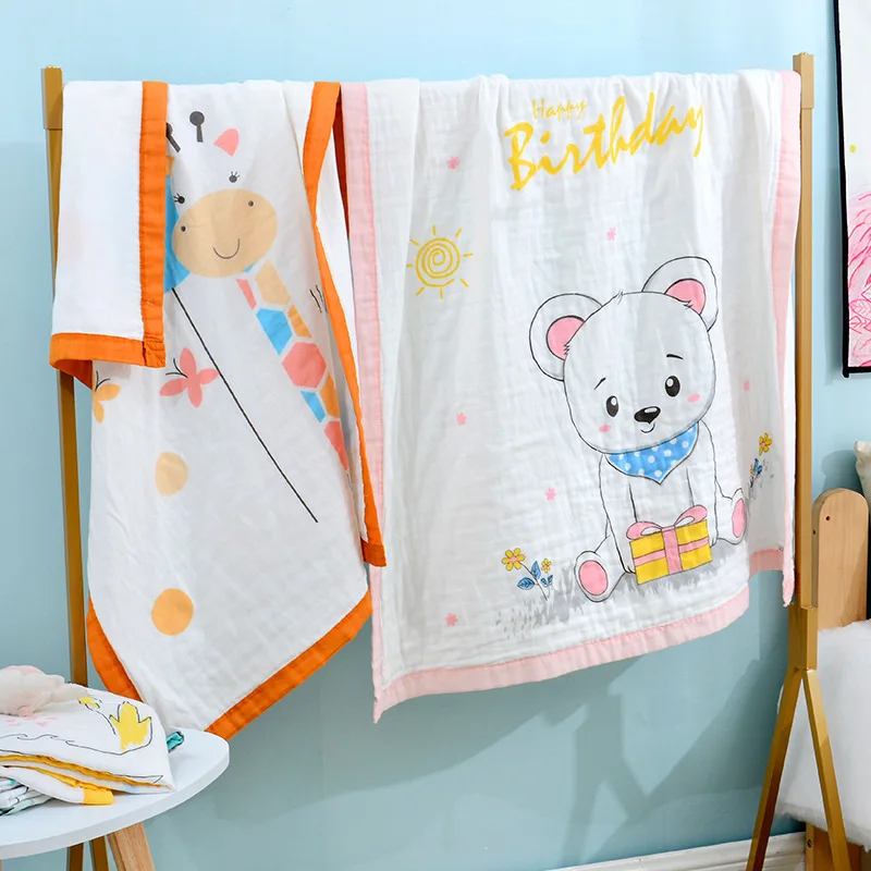New 6-Layer Cotton Soft Muslin Newborn Swaddle Rainbow Unicorn Cute Bear Pattern Baby Blanket Nursing Gadget Accessories
New 6-Layer Cotton Soft Muslin Newborn Swaddle Rainbow Unicorn Cute Bear Pattern Baby Blanket Nursing Gadget Accessories