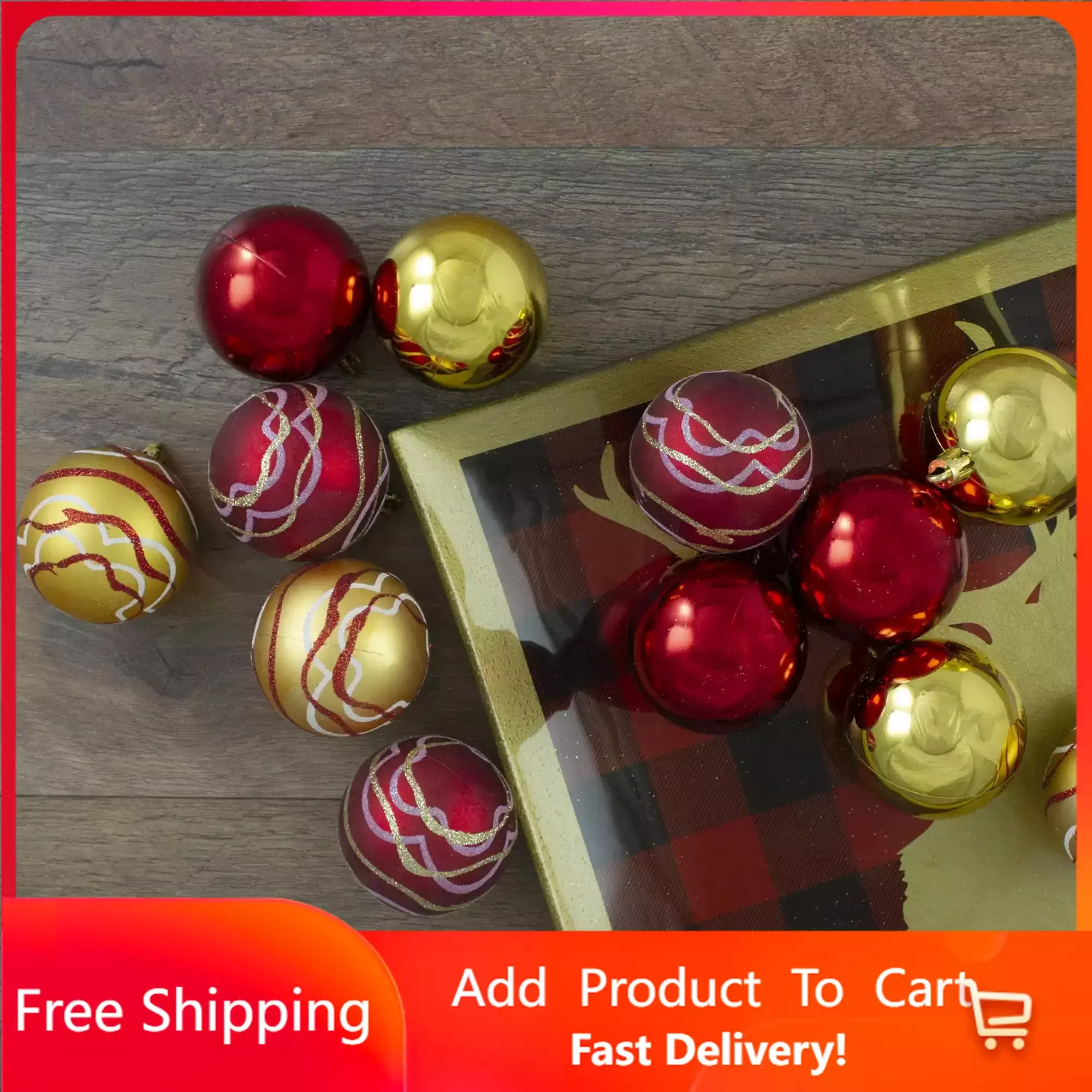 12 Or 24 Set of Christmas Tree Ornaments Shatterproof Glitter and Matte Christmas Ball Ornaments 2.25 in (60 mm)
12 Or 24 Set of Christmas Tree Ornaments Shatterproof Glitter and Matte Christmas Ball Ornaments 2.25 in (60 mm)