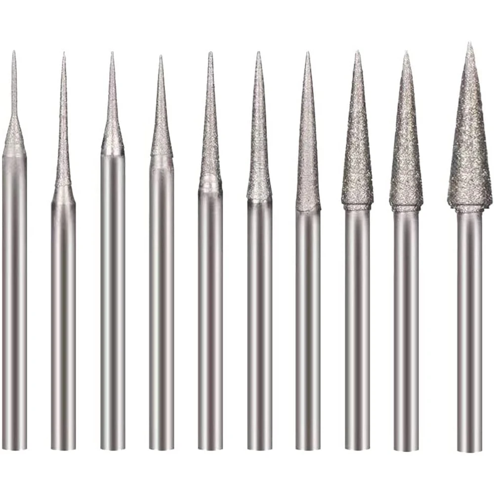10Pcs Various Sizes Diamond Mounted Grinding Head Burrs Stone Carving Bits for Rotary Tools with 3/32" Shank(D Type Spiked Shape
10Pcs Various Sizes Diamond Mounted Grinding Head Burrs Stone Carving Bits for Rotary Tools with 3/32" Shank(D Type Spiked Shape