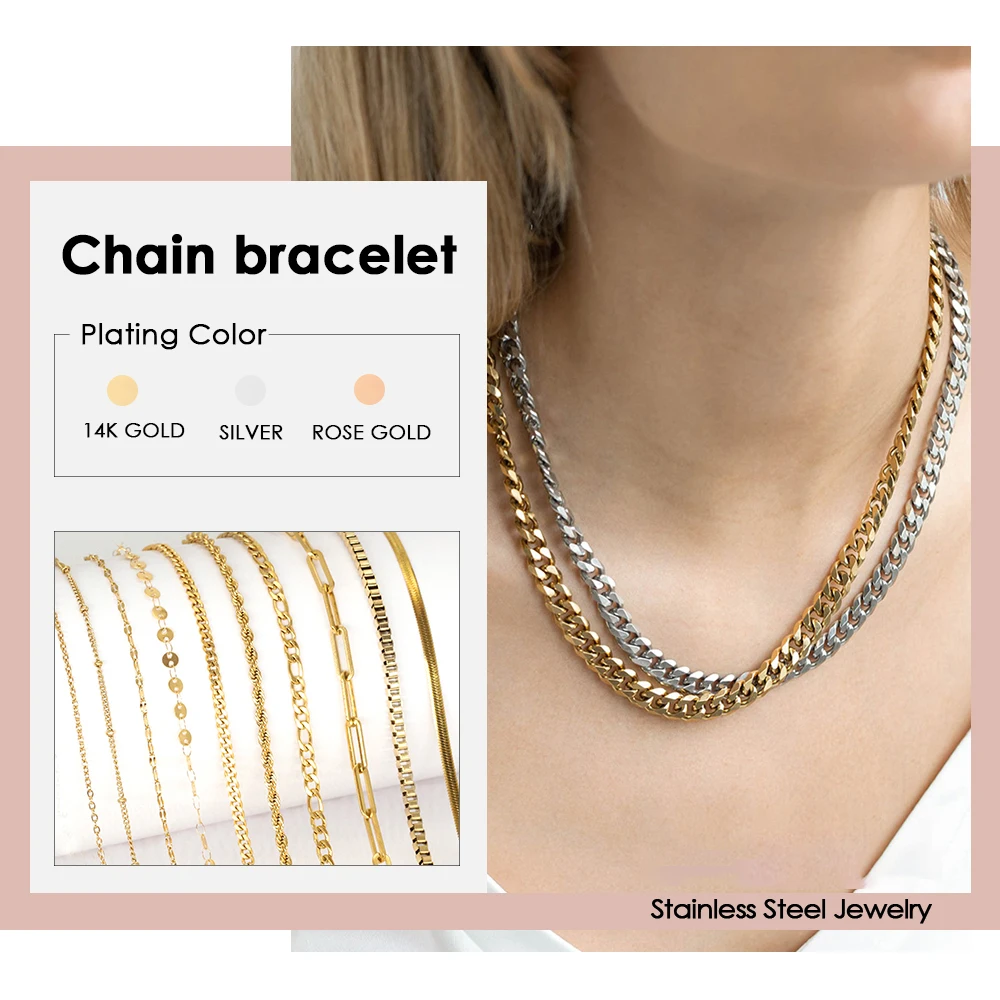 Initial curb chain necklace 2MM/3MM/4MM/6MM/8MM Stainless Steel gold cuban chain Necklace for Women man jewelry
Initial curb chain necklace 2MM/3MM/4MM/6MM/8MM Stainless Steel gold cuban chain Necklace for Women man jewelry