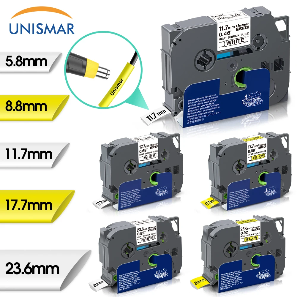 5.8/8.8/11.7/17.7/23.7mm Label HSe211 HSe221 HSe231 HSe241 HSe251 Heat Shrink Tube Compatible for Brother P-touch Label Maker
5.8/8.8/11.7/17.7/23.7mm Label HSe211 HSe221 HSe231 HSe241 HSe251 Heat Shrink Tube Compatible for Brother P-touch Label Maker