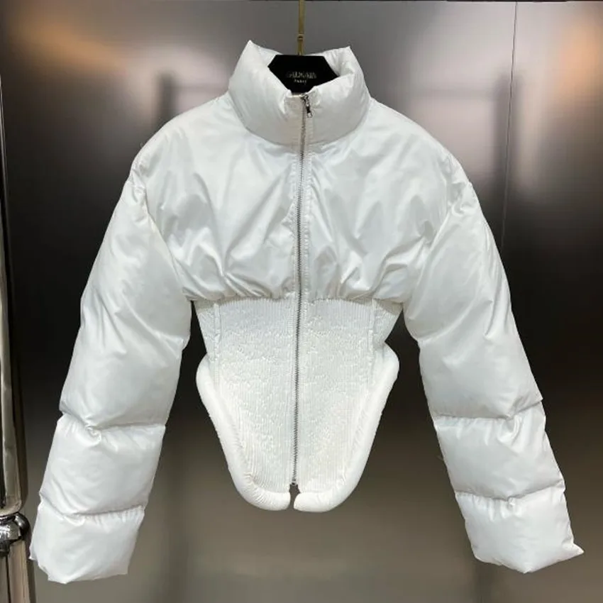 Winter Stand Collar Short Cotton-Padded Jacket Women Long Sleeve Irregular Slim Waist Zipper Outwear
Winter Stand Collar Short Cotton-Padded Jacket Women Long Sleeve Irregular Slim Waist Zipper Outwear