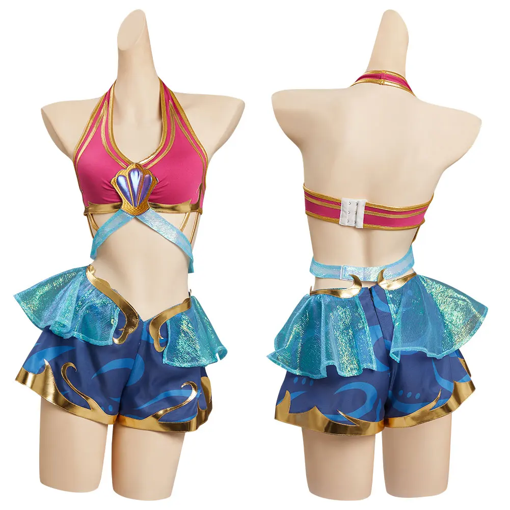 LoL Seraphine Song of Ocean Skin Swimsuit Cosplay Costume Bikini Top Shorts Outfits Halloween Carnival Suit
LoL Seraphine Song of Ocean Skin Swimsuit Cosplay Costume Bikini Top Shorts Outfits Halloween Carnival Suit