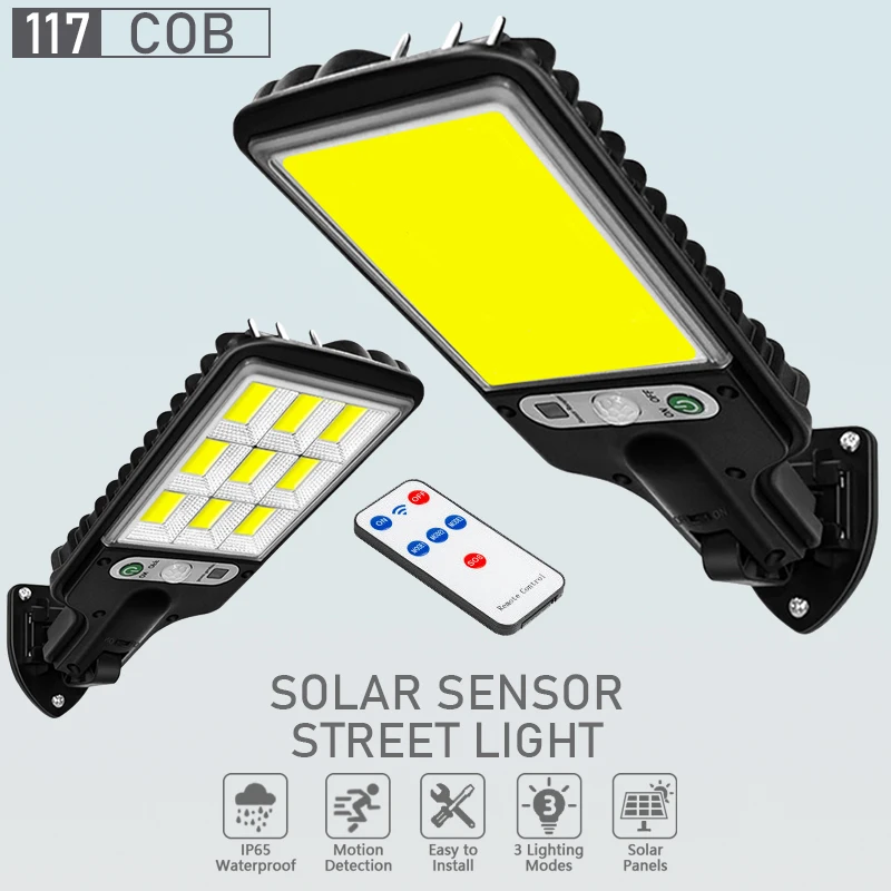 LED Solar Street Lights Outdoor With 3 Light ModeIP65 Waterproof Solar Lamp Motion Sensor Security Lighting Solar Garden Light
LED Solar Street Lights Outdoor With 3 Light ModeIP65 Waterproof Solar Lamp Motion Sensor Security Lighting Solar Garden Light