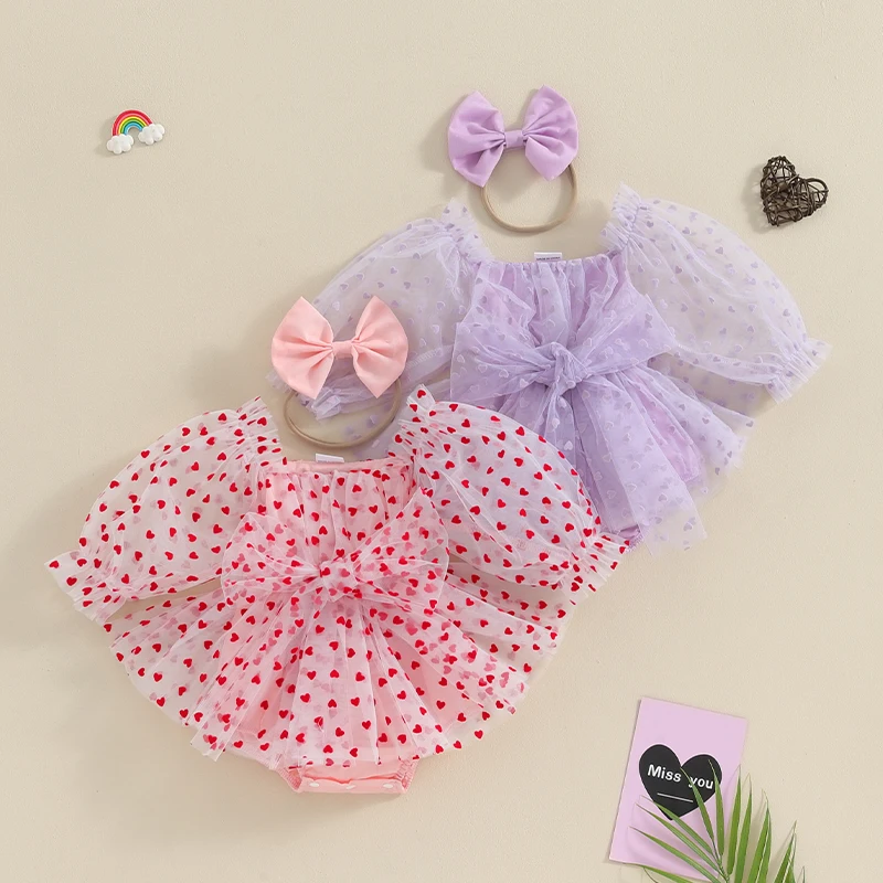 Princess Newborn Infant Girls Valentine's Day Rompers Clothes Heart Print Long Puff Sleeve Mesh Tulle Jumpsuits Skirts Headband
Princess Newborn Infant Girls Valentine's Day Rompers Clothes Heart Print Long Puff Sleeve Mesh Tulle Jumpsuits Skirts Headband