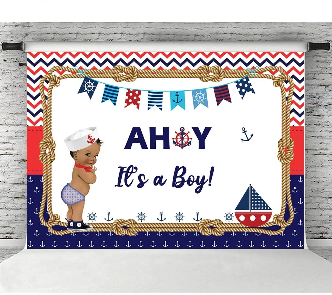 Фотографический фон Ahoy It's A Boy тема, детский душ Royal Prince морской фон темно-синие и красные волнистые флаги
Фотографический фон Ahoy It's A Boy тема, детский душ Royal Prince морской фон темно-синие и красные волнистые флаги