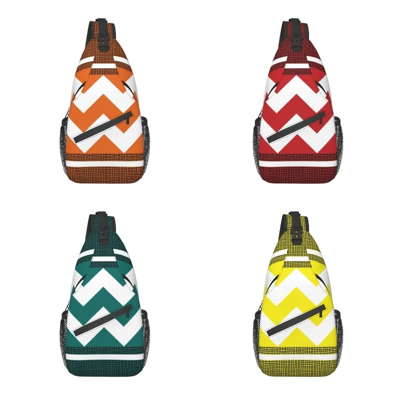 

Multicolor Geometric Zig Zag Texture Pattern Sling Bags for Men Zigzag Shoulder Crossbody Chest Backpack Travel Hiking Daypack