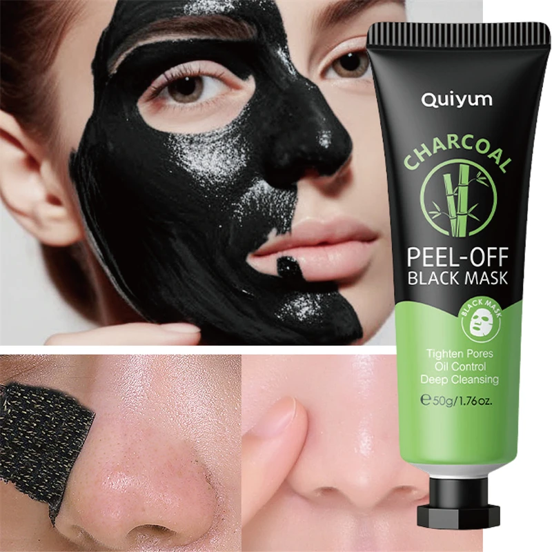 

Bamboo Charcoal Tear Off Mask Remove Blackheads Acne Shrink Pores Facial Mask Mud Oil Control Moisturizing Mild Clean Skin Care