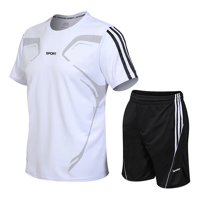 Men Fashion Sets Summer Suit Fitness Suit Quick-drying Short-Sleeved Shorts Tracksuit Men O-Neck Solid Sportswear Two-piece
Men Fashion Sets Summer Suit Fitness Suit Quick-drying Short-Sleeved Shorts Tracksuit Men O-Neck Solid Sportswear Two-piece