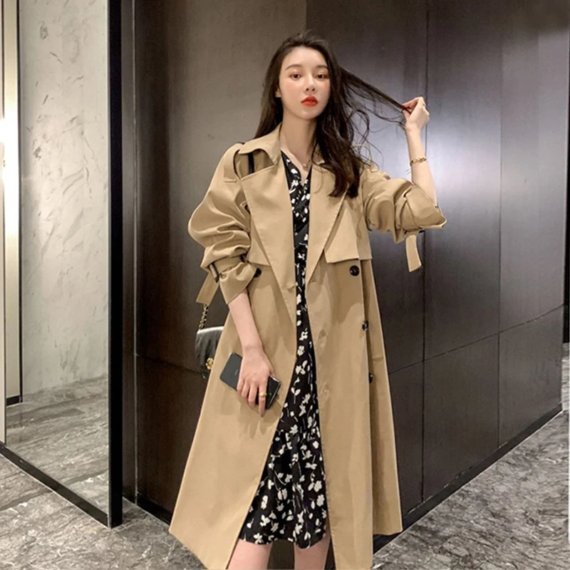 2023 Autumn Trench Coats For Women New Korean Mid-Length Vintage Office Overcoat female Loose Elegant Chic Windbreaker Outerwear
2023 Autumn Trench Coats For Women New Korean Mid-Length Vintage Office Overcoat female Loose Elegant Chic Windbreaker Outerwear