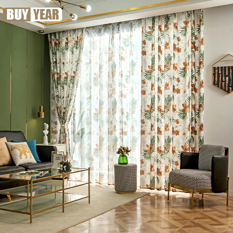 American Style Pastoral Printed Flower Window Curtains for Living Room Rideaux Drapes for Bedroom Treatments Ready Made Blinds
American Style Pastoral Printed Flower Window Curtains for Living Room Rideaux Drapes for Bedroom Treatments Ready Made Blinds