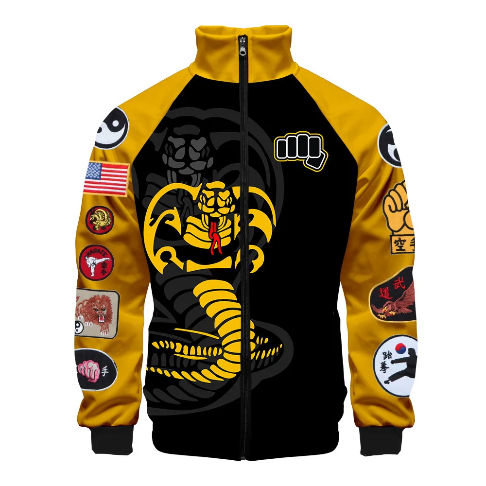 Hot TV Show The Karate Kid Cobr a Kai Fashion Men Zipper Hoodies Jackets 3D Stand Collar Sweatshirt Tops Boy Tracksuit Oversized
Hot TV Show The Karate Kid Cobr a Kai Fashion Men Zipper Hoodies Jackets 3D Stand Collar Sweatshirt Tops Boy Tracksuit Oversized
