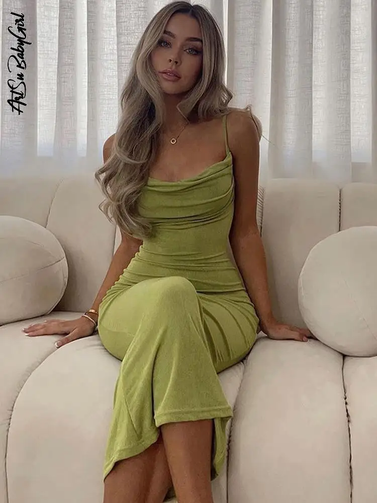 Green Sexy Dress Draped Collar Maxi Dress Women Sleeveless Brown Bodycon Dress Club Outfits Solid Backless Party Dresses
Green Sexy Dress Draped Collar Maxi Dress Women Sleeveless Brown Bodycon Dress Club Outfits Solid Backless Party Dresses