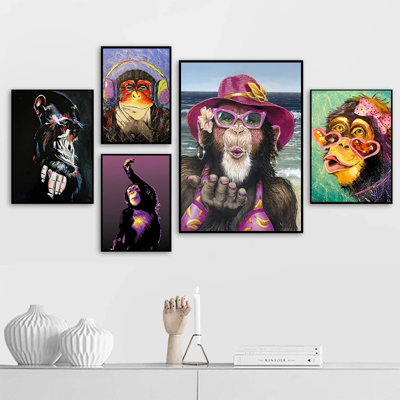 Animal Funny Art Gorilla Graffiti Monkey Canvas Painting Posters and Prints for Living Room Bedroom Wall Art Decoration Painting
Animal Funny Art Gorilla Graffiti Monkey Canvas Painting Posters and Prints for Living Room Bedroom Wall Art Decoration Painting